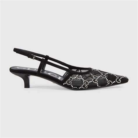 gucci crystal women's shoes|Gucci crystal slingbacks.